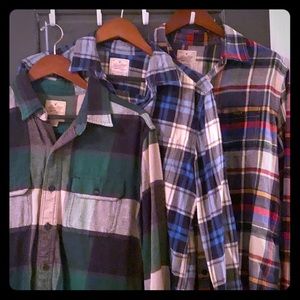 3 American Eagle Men’s Flannels